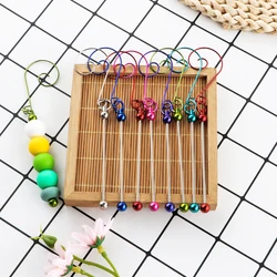 5Pcs Spiral Beadable Keychain Bars Blanks Metal Beadable Hnaging Ornament For Christmas Decors And Gifts Making Dropshipping
