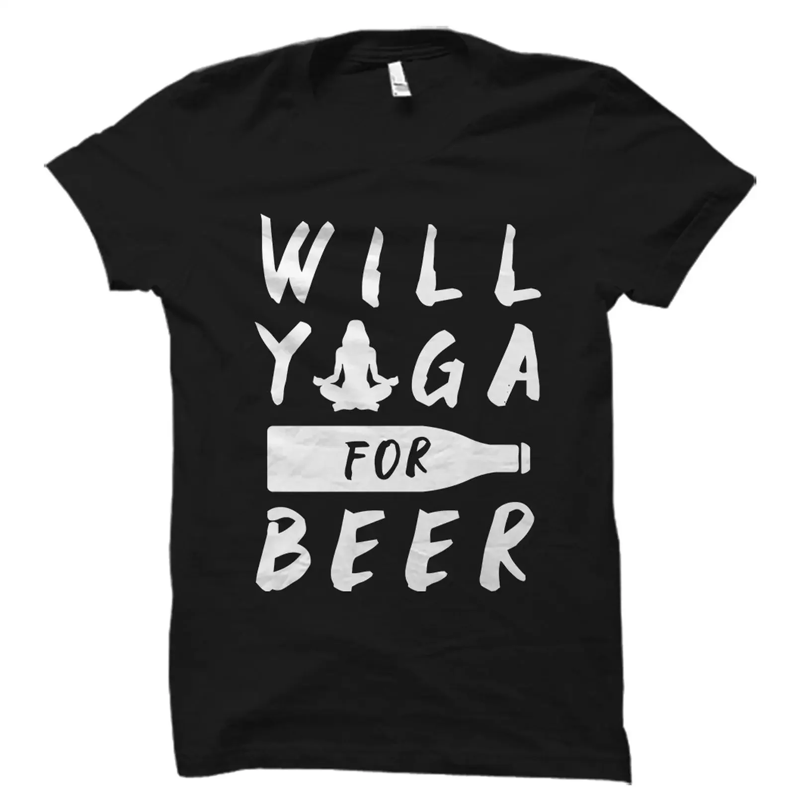 Will Yoga For Beer Funny T Shirt Casual Yogi Instructor  vintage Washed Versatile Breathable fashion homme designer clothes