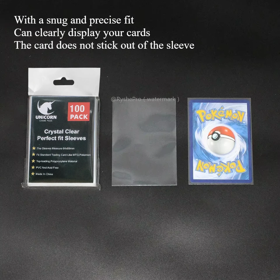 100pcs Trading Card Sleeves Soft Clear Penny Sleeves Perfect for  Double-sleeving Compatible with Pokemon Mtg Cards Sport Cards - AliExpress  18