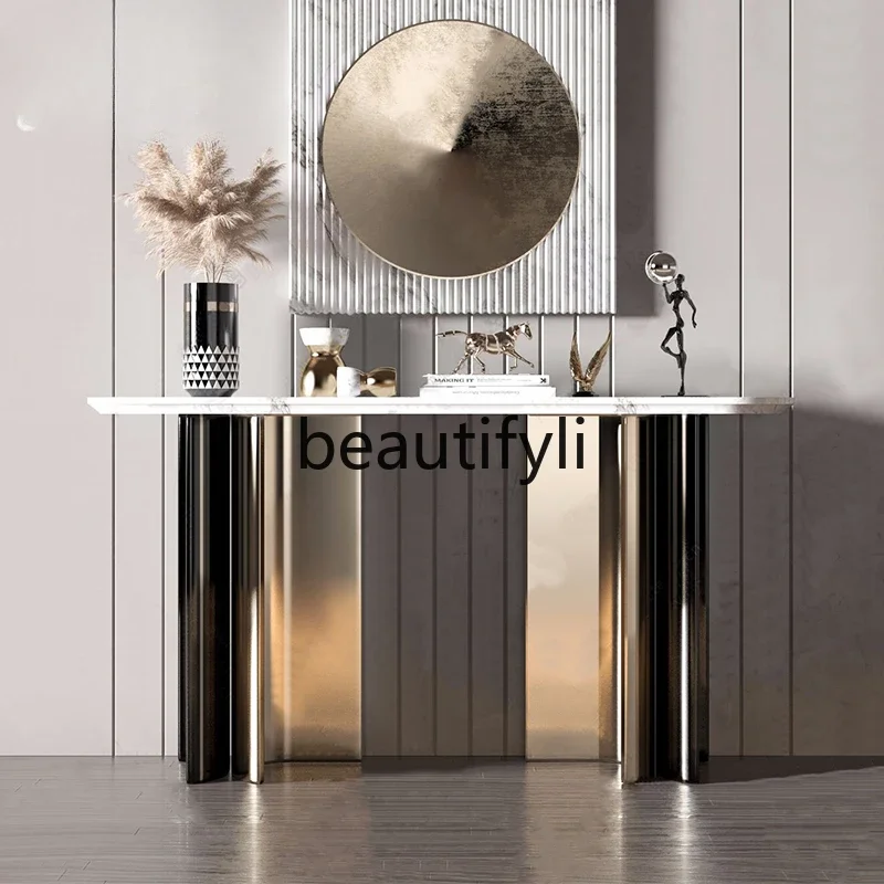 Light luxury entrance table Entry foyer Decorative entrance cabinet Italian aisle End view table Living room entrance caseH