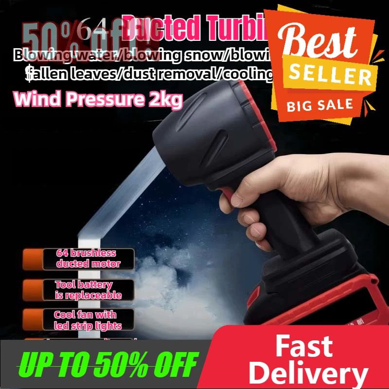 【Schnelle Lieferung】Für Makita 21V Akku 64mm Turbogebläse Bürstenloses kabelloses elektrisches Luftgebläse 2000g Schub Handheld Turbo Jet F