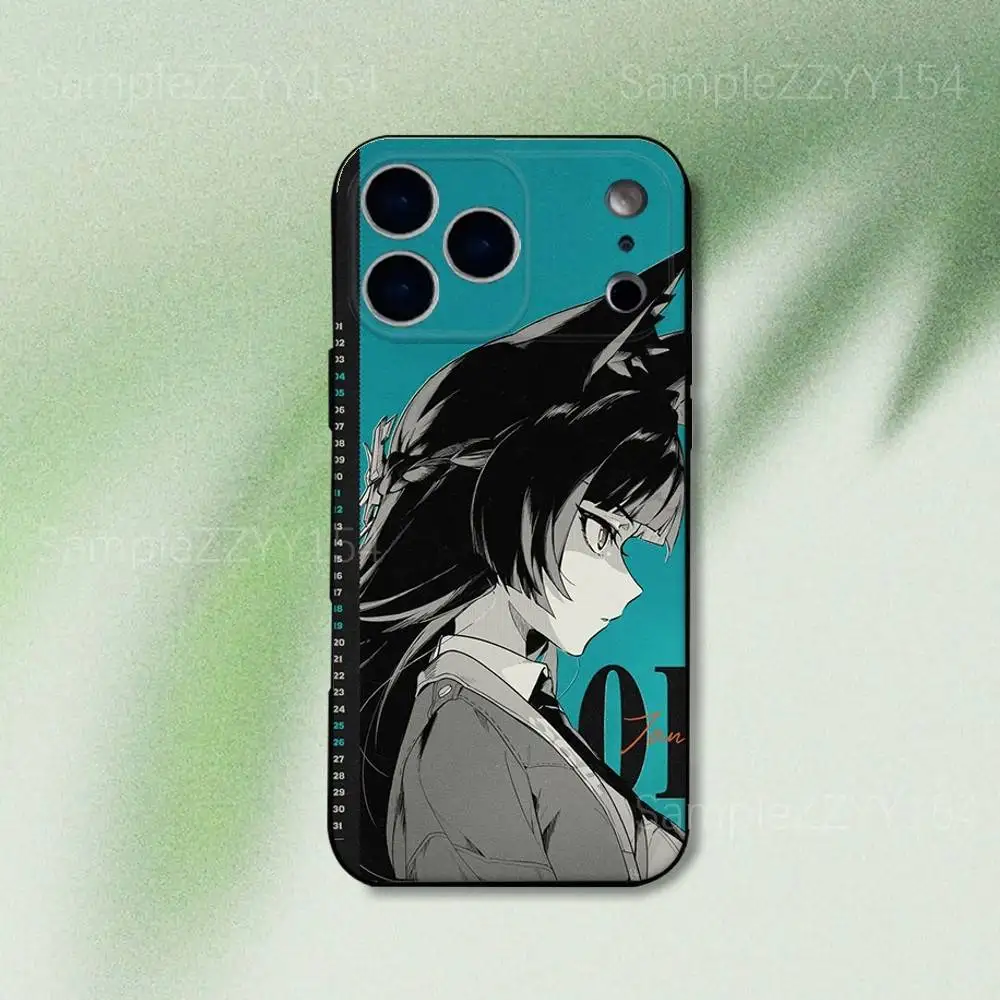 حافظة هاتف Zenless Zone Zero Hoshimi Miyabi لهاتف iPhone 17,16,15,14,13,12,Pro,Max,Plus,E,SE4,Air,Mini Black Soft Funda