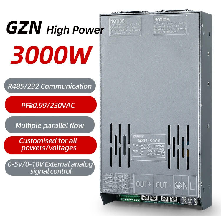 

3000W High Power Power Supply with 485 Communication and PFC Function for Industry