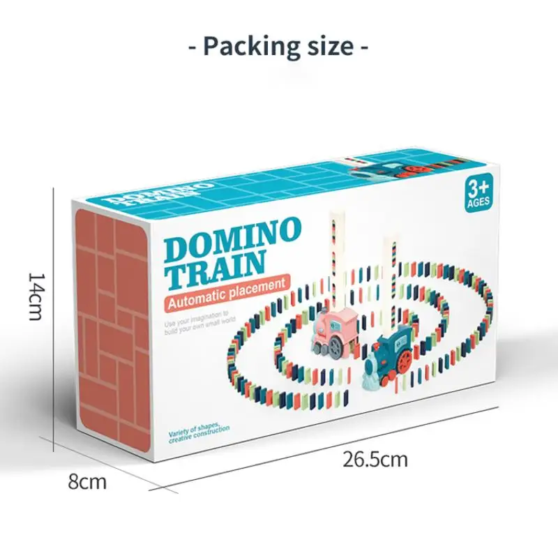 Kids Game Domino Train Toy: Automatic Stacking Creative Game, Pull Train for Kids Over 3 Years Old, Fun Christmas Birthday Gift