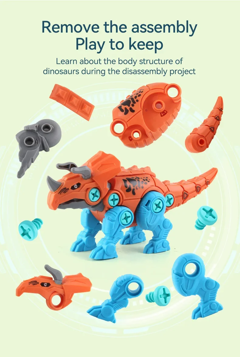 Dinosaur Egg Random Style Children Disassembly and Assembly Dinosaur Building Blocks DIY Assembly Screw Twisted Egg kids gift