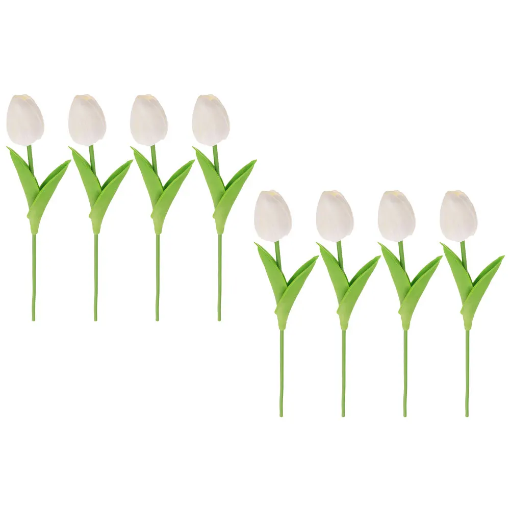 

8 Pcs Artificial Flowers Creative Ornaments Faux Home Fake Lifelike Decoration Tulips for Bride