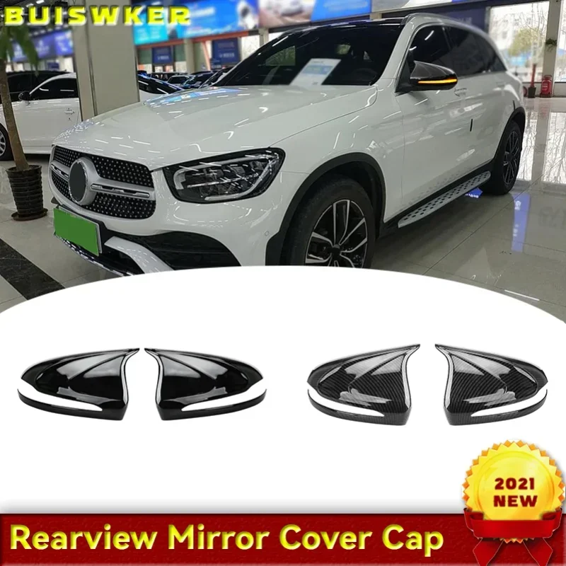 

NEW-for Mercedes Benz C200L Modified New E-Class E300L/GLC260 ABS Car Rearview Mirror Cap Cover Trim Accessories 2 Pcs