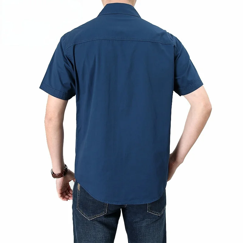 Camisa Social de gran tamaño para hombre, ropa informal de manga corta, blusa de algodón, novedad de verano, 2023