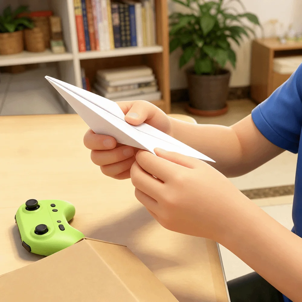 Lustiges DIY Papierflugzeug-Bausatz Faltbares Leichtgewicht Ferngesteuertes Flugzeug Elektrisch Betriebenes Flugzeugmodell Geschenk – Detail 10