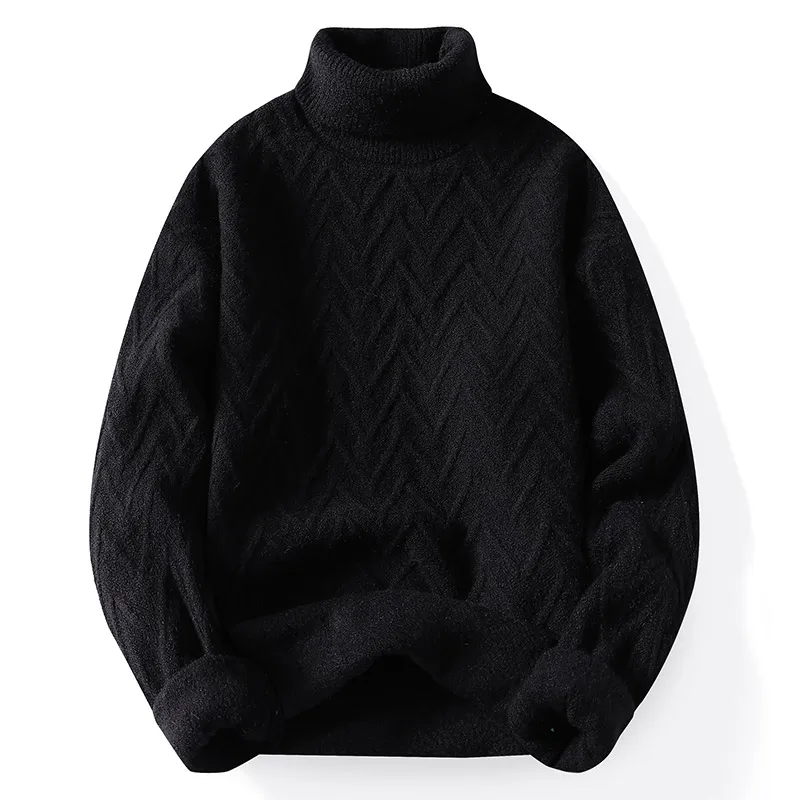 2021 New Fall Winter Harajuku Cashmere Sweater Men Turtleneck Mens Sweaters Thick High Neck Male Pullovers Keep Warm Pull Homme