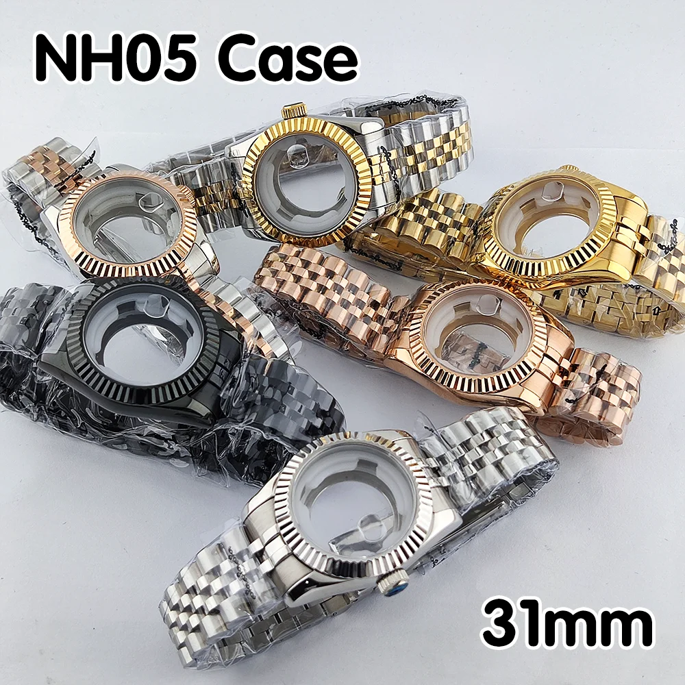 

31mm case women's watch case NH05 case watch parts replacement accessories 904L stainless steel sapphire glass waterproof case