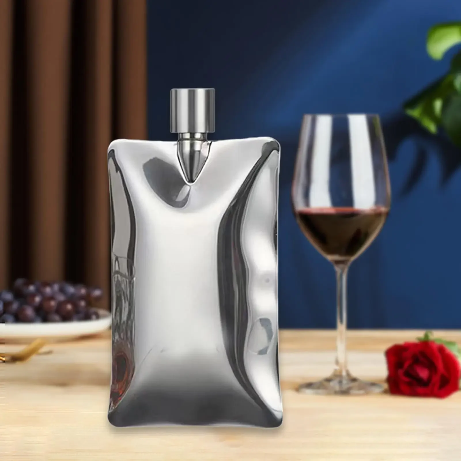 Wavy Stainless Whisky Flasks Exquisite Wine Bottle Vodka Wine Pot Alcohol Flask Pocket Portable Liquor Bottle Travel Drinkware