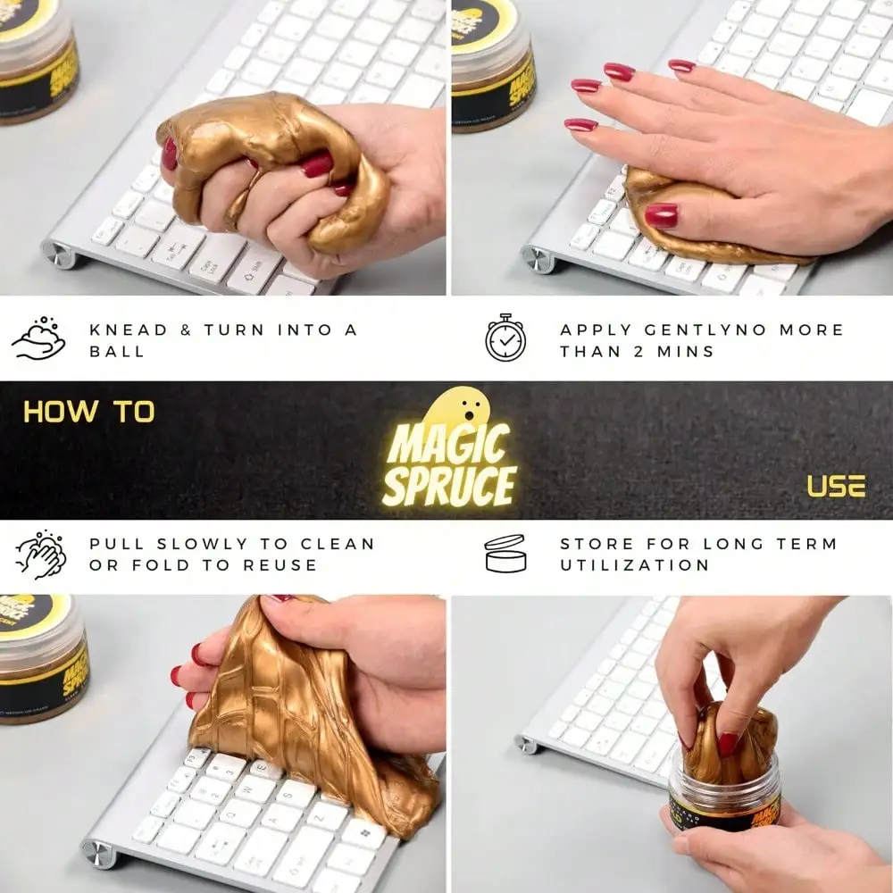 Autoreinigingsgelkit - Geurende herbruikbare detailleringsplamuur, dashboard/ventilatie/toetsenbordstofverwijderaar voor auto/pc