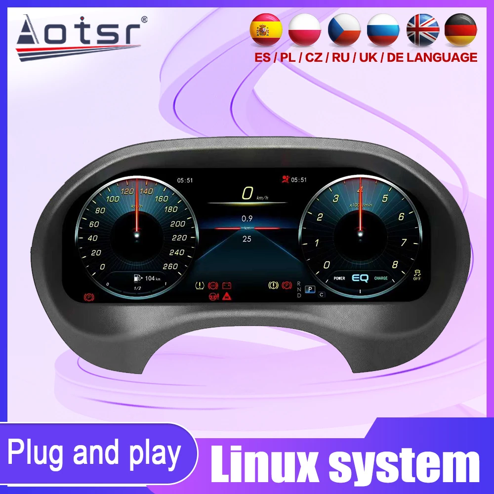 

Многофункциональный ЖК-дисплей для Mercedes-Benz Vito 2016-2023, ЖК-дисплей, цифровая приборная панель, кабинет, замена виртуального приборного кластера