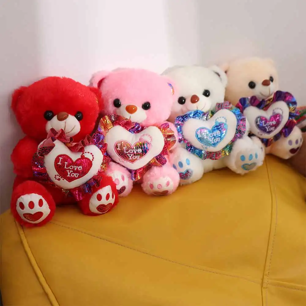 

Fluffy Heart Bear Plush Toy Love Stuffed Plush Bear Doll Cute Cartoon Stuffed Animal Pillow Valentine's Day