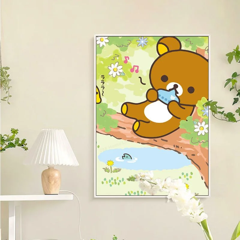 Cute Cartoon R-Rilakkuma Classic Anime Poster Vintage Room Home Bar Cafe Decor Wall Decor