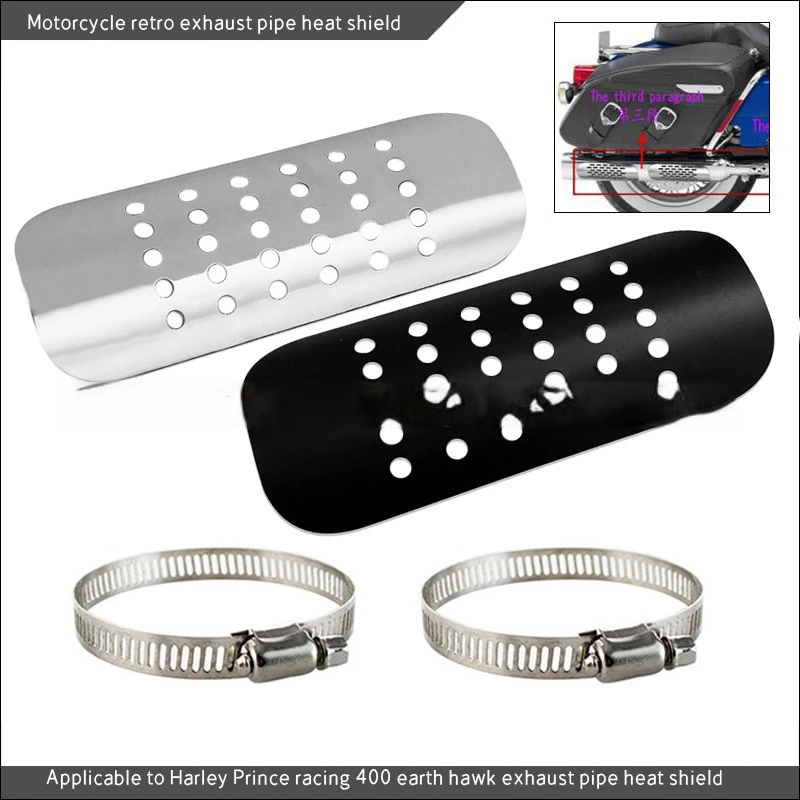 

Motorcycle Exhaust Pipe Heat Shield Suitable for Harley Vintage Modification Accessories Motorcycle Third Section Heat Shield