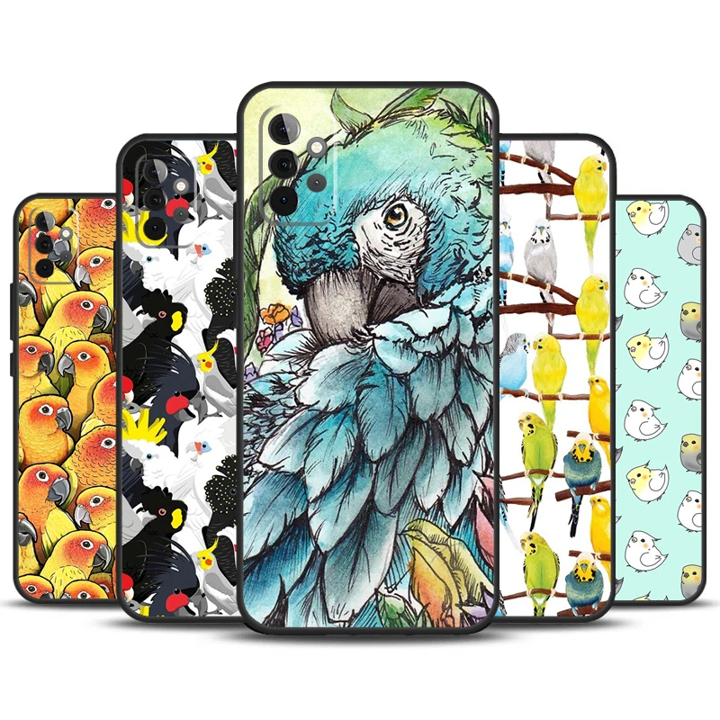 Animal Parrot Bird Case For Samsung Galaxy A52 A72 A13 A33 A53 A14 A24 A34 A54 A15 A25 A51 A71 A12 A32 Cover