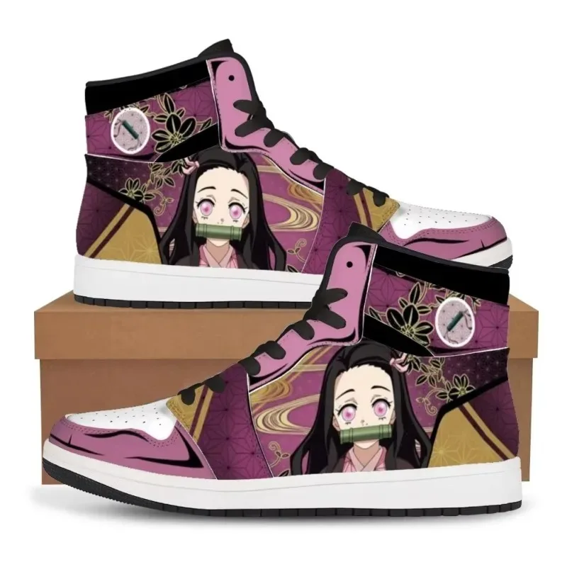 شيطان القاتل Tanjirou Nezuko Kimetsu Giyuu موضة أحذية رياضية كرة السلة أحذية رجالي أحذية نسائية للجنسين حذاء كاجوال هدية عيد