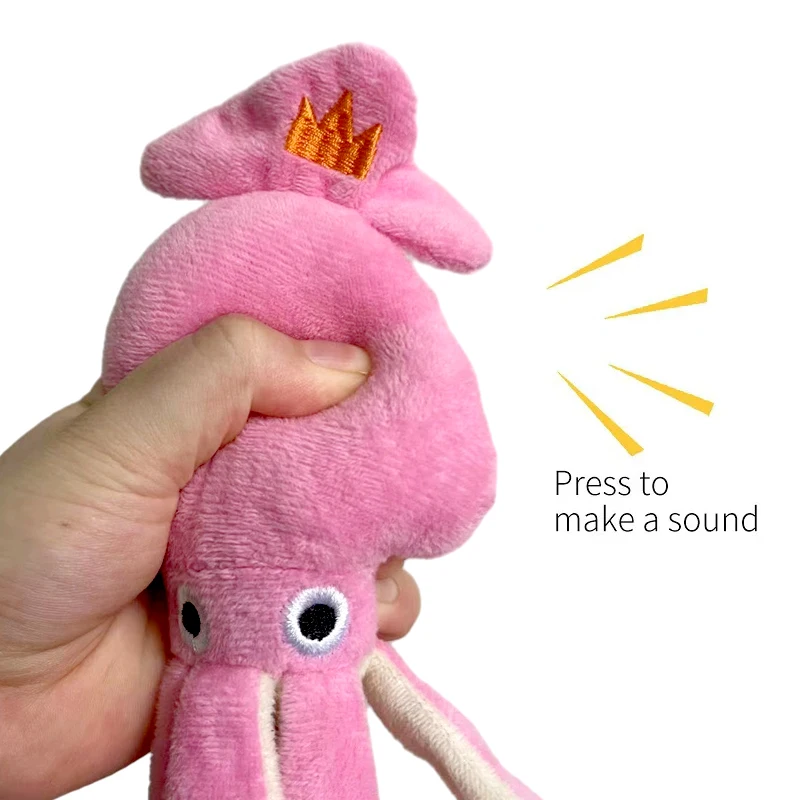 Squid Shape Plush Dog Chew Toys, Cute Octopus, Puppy, Small, Medium Dogs, Squeaky, Bite Resistant Toy, Pets Accessories