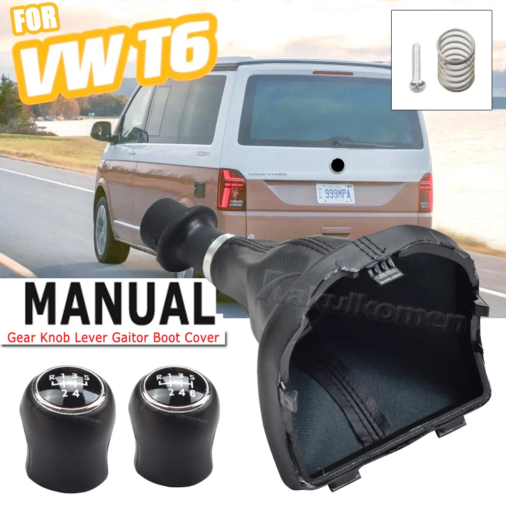 5/6 Speed For VW Volkswagen T6 T7 Transporter Multivan Caravelle 2016 2017 2018 2019 2020 Gear Shift Knob Shifter Gaiter Boot
