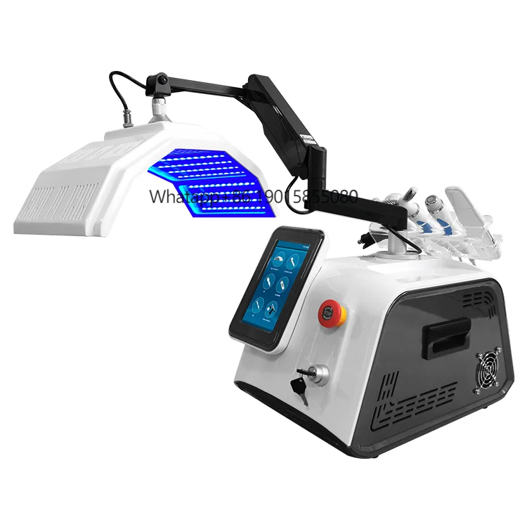 Multifunctional 6 in 1 Pdt 7 Color Lights Led Pdt  Light Therapy Facial Aqua Oxygen Jet Peel  Whitening Machine