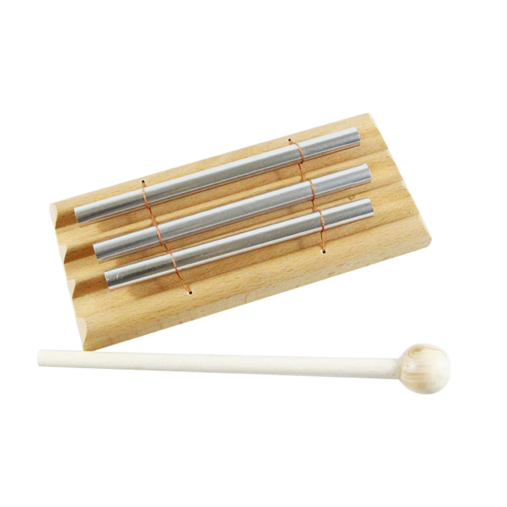 

Children Trio Chime Musical Instrument 2-Note Metal Tubes Stable Base for Classroom and Toddler Percussion Development