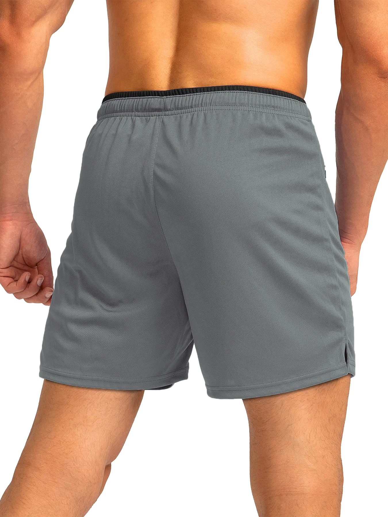 Herren-Laufshorts mit Reißverschlusstaschen, schnelltrocknend, geeignet für Fitness-Workouts, 5-Zoll-Herrenshorts – Detail 12
