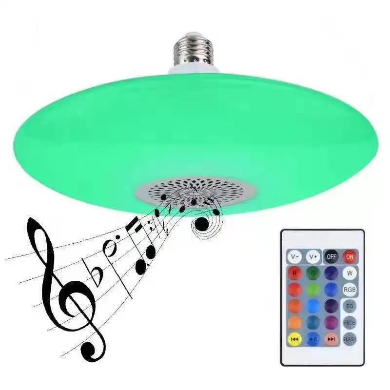 Smart RGB Light E27 LED Ceiling Light Bluetooth Bulb Speaker Home Party Led Music Player Light 24 Keys Remote Control