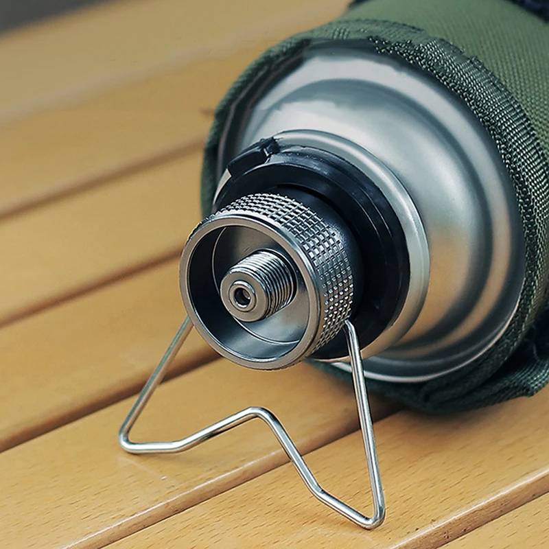 Adaptador de estufa de Gas portátil con soporte, convertidor de estufa de Camping, conector, válvula de tornillo, boquilla, adaptador de botella, cabezal de conversión
