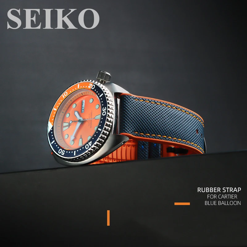 Correa de silicona para Breitling Hamilton Seiko Omega Tissot Casio, correa de reloj de goma fluorada de nailon para hombre, 19 MM, 20MM, 22MM,
