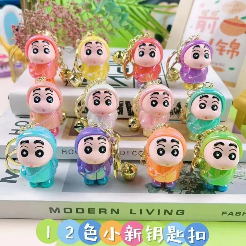 

12 шт. Crayon Shin-Chan мультяшное покрытие Diy ювелирные аксессуары дождевик Shin-Chan брелок Подвеска Креативные украшения для автомобиля подарки