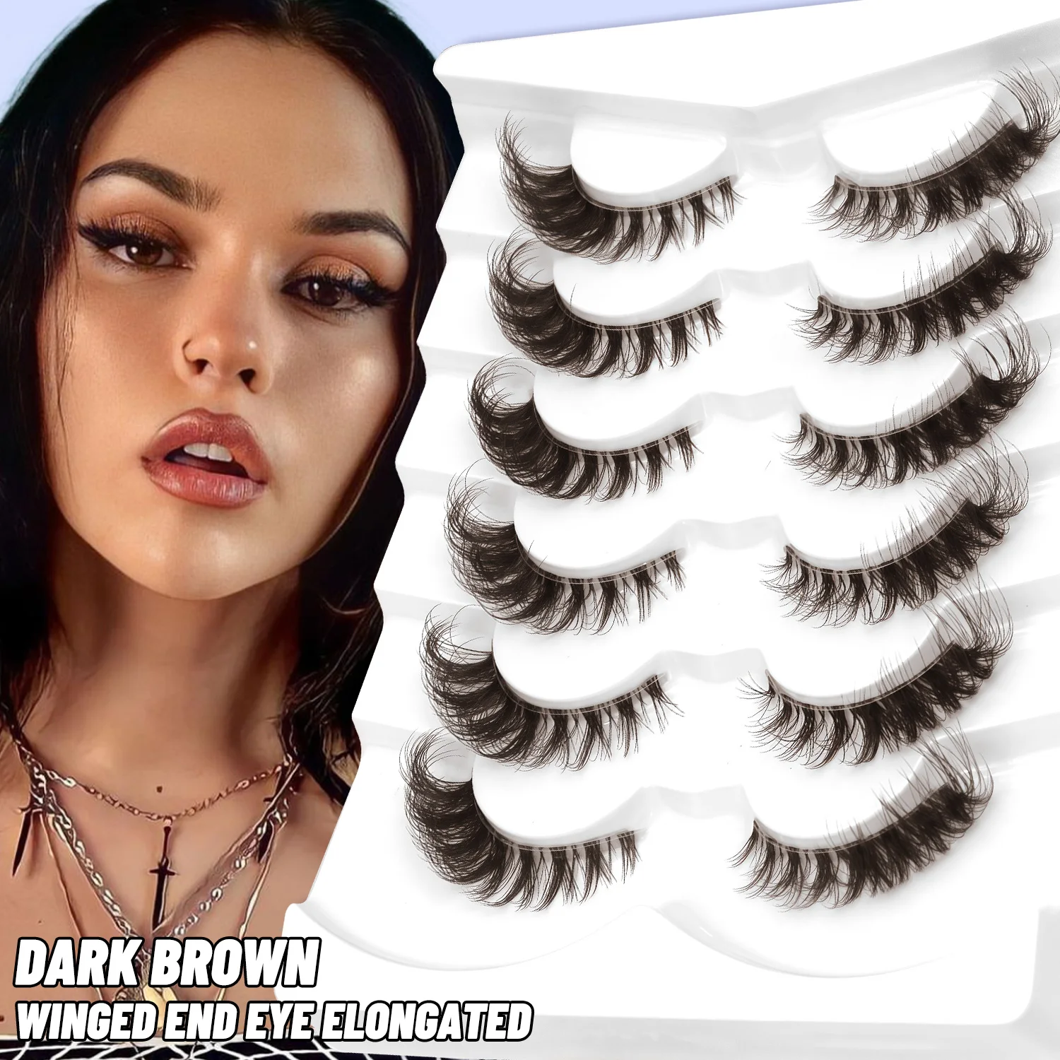 VELTRINAY キャットアイまつげ つけまつげ ブラウンまつげ クリアバンドつけまつげ フェイクミンク ふわふわまつげ メイクアップ