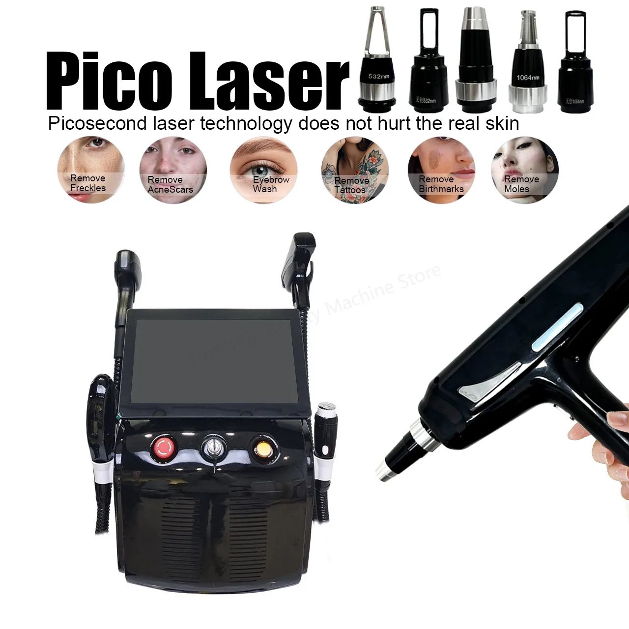 

2025 Upgrade 4-in-1 IPL RF Diode & Pico Laser Beauty Device: Permanent Hair Removal Skin Rejuvenation Facial Tightening At Home