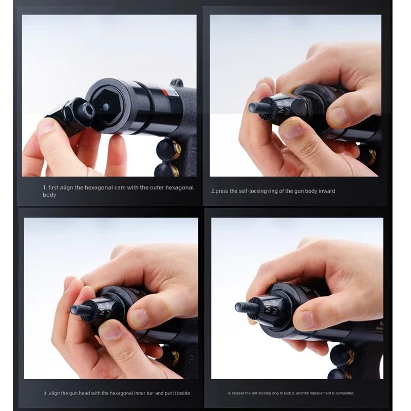 الذاتي قفل هوائي جوزة برْشام بندقية M3 M4 M5 M6 M8 M10 M12 التلقائي إدراج الموضوع سحب واضع المبرشم لسبائك وصواميل الحديد #4