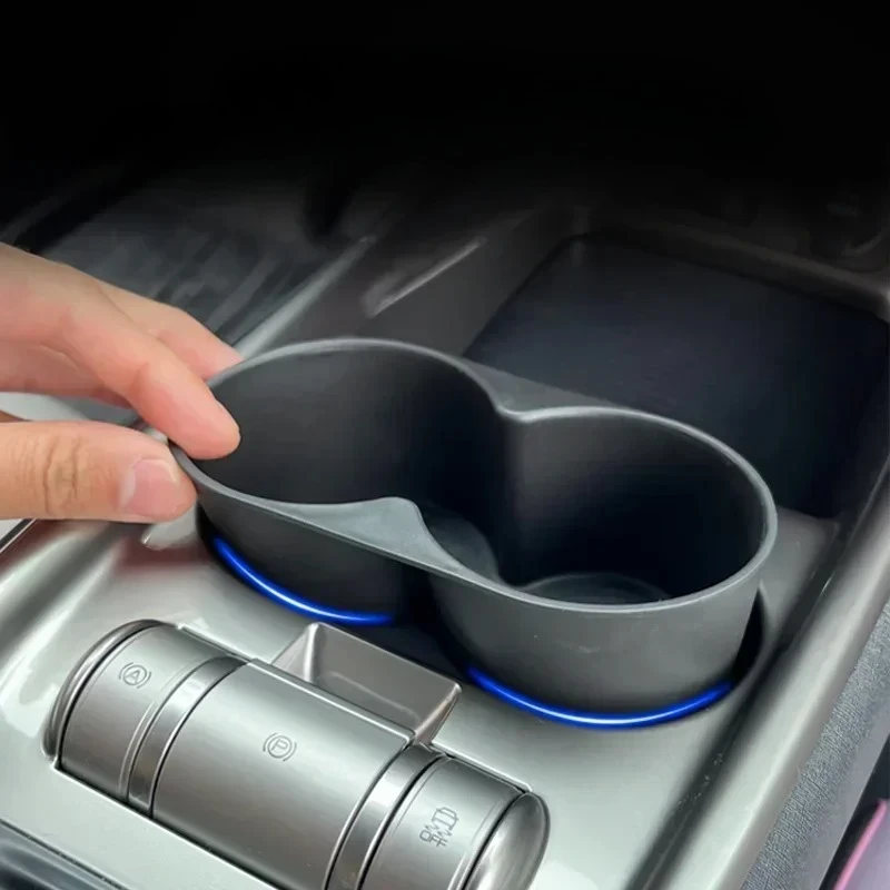 TPE Non Slip Center Console Storage Box Cup Holder Insert for BYD Dolphin 2023-2025 Water Cup Phone Sunglasses Organizer