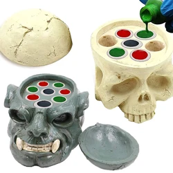 Tattoo Ink Cup Holder Skull Devil Vampire Horror Tattoo Pigment Container Holder Resin Makeup Pen Holder Stand Accessories