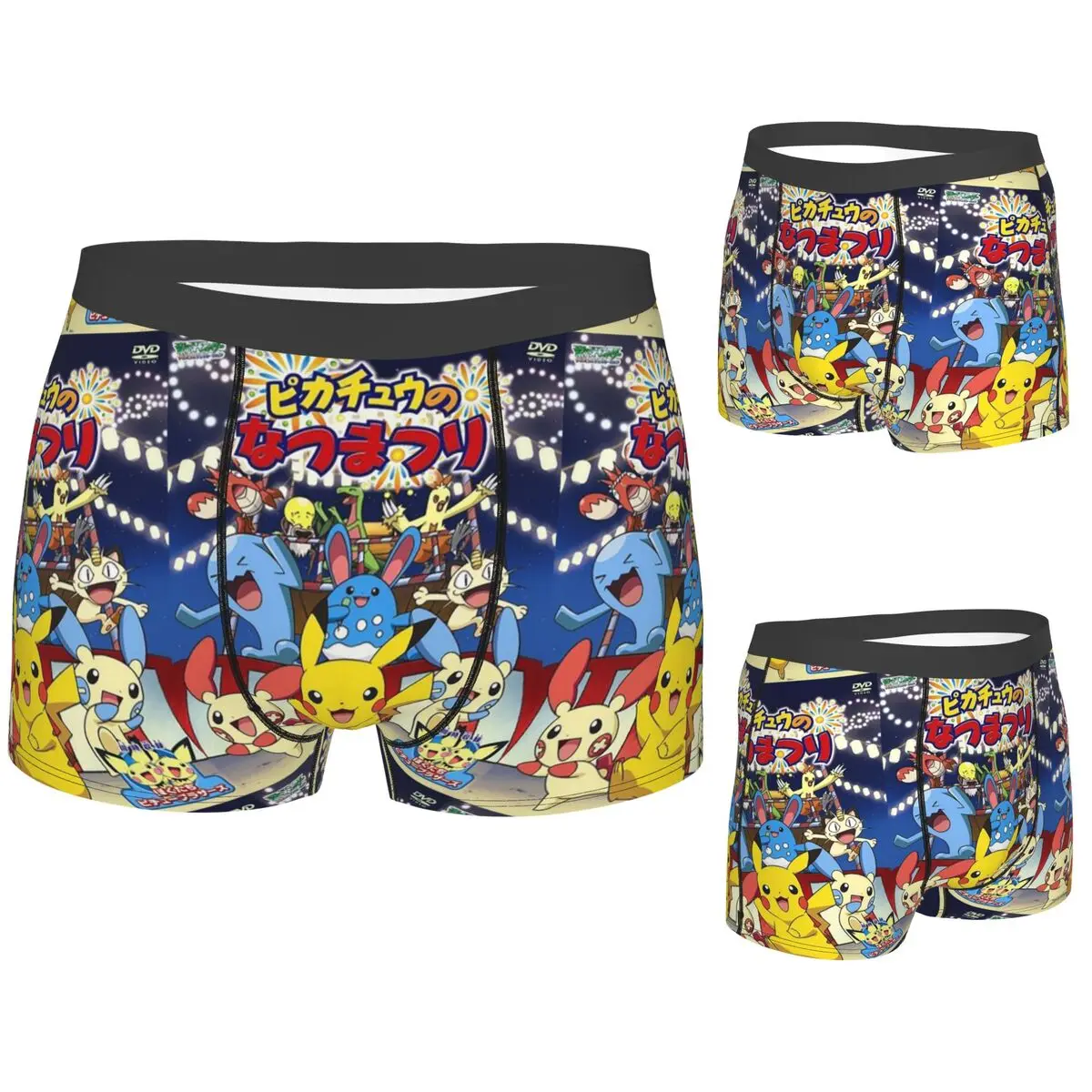 

Boxer Underpants Shorts Pocket Monster Cartoon Panties Men Comfortable Underwear for Homme Man Boyfriend Gifts