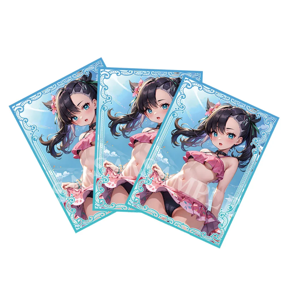 60PCS 67X92mm Swimsuit Marnie Anime Card Sleeves Shining Flash Board Game Cards Protector Cards for MTG/PKM