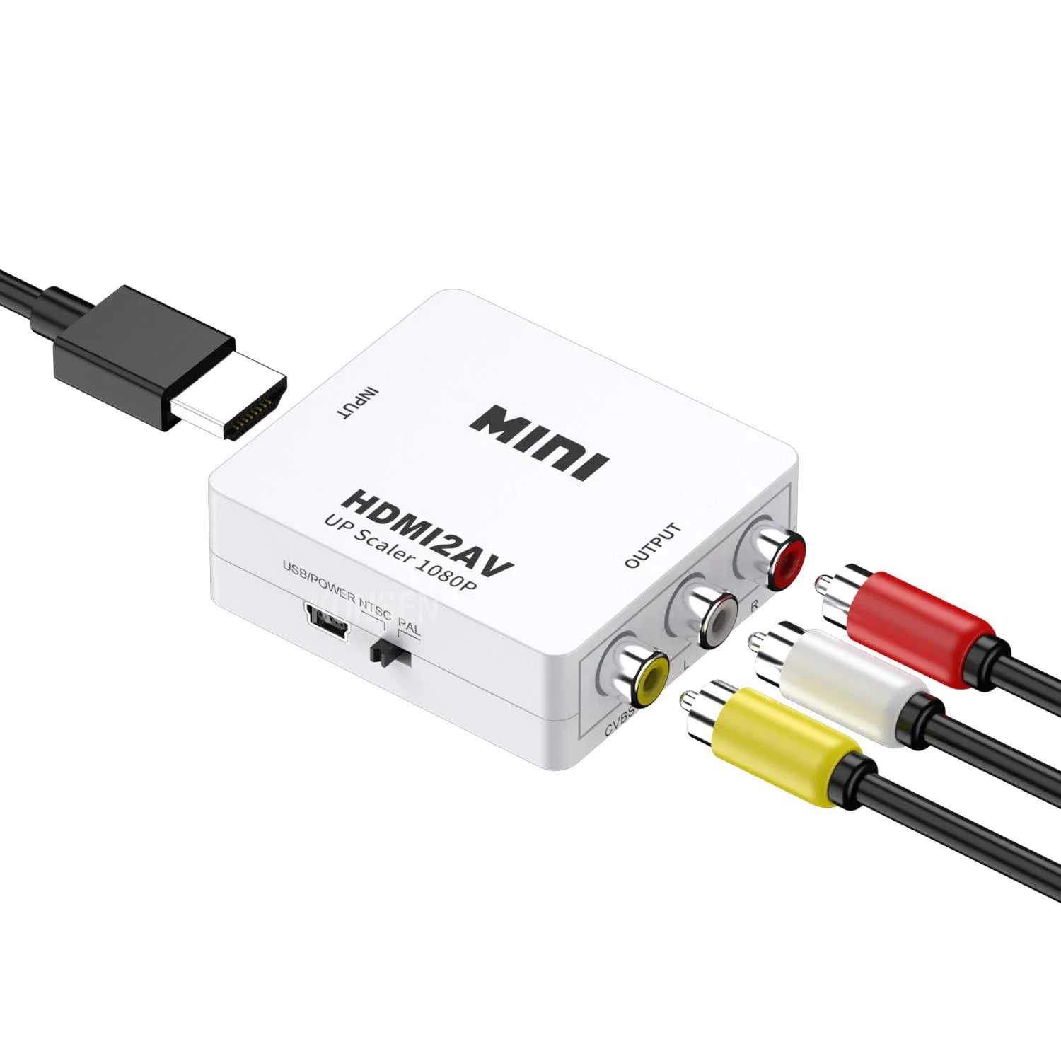 Przetwornik 1080P HDMI na RCA AV/CVSB videobox AV na Adapter HDMI AV/VGA podpórka NTSC PAL wyjściowy przetwornik HDMI na wideo VGA