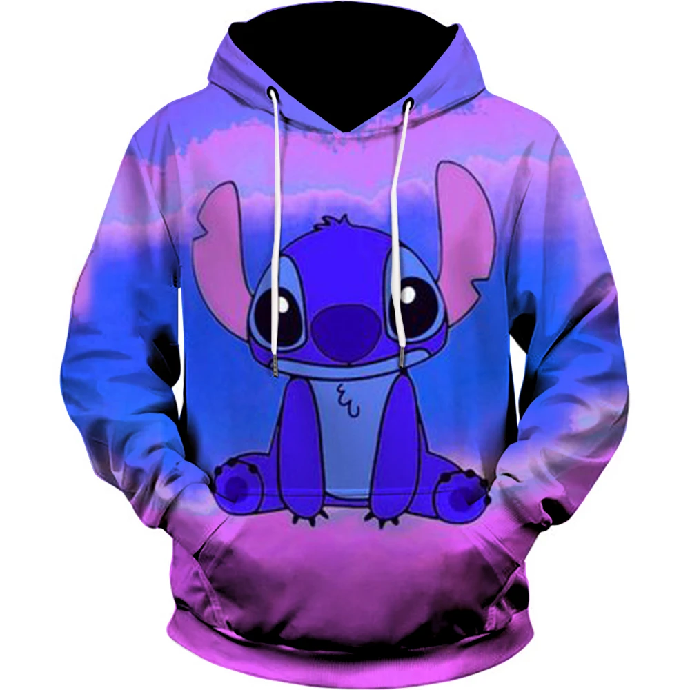 

Disney Lilo Stitch Hoodies Long Sleeve Sweatshirt Boys Girls Men Women Clothes Parent-child Cartoon Cosplay Men's Clothing
