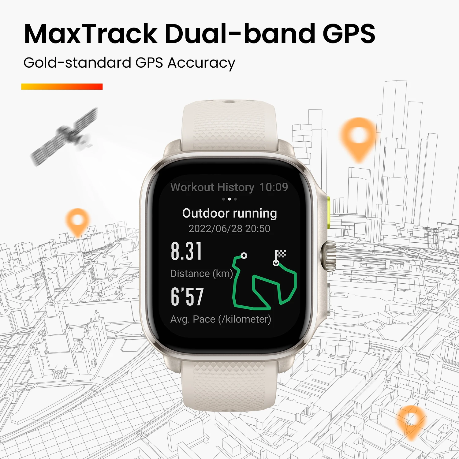 جديد Amazfit Cheetah (مربع) 1.75 بوصة 150 + أوضاع رياضية عمر بطارية 14 يومًا ساعة ذكية طويلة جدًا لهاتف Android IOS
