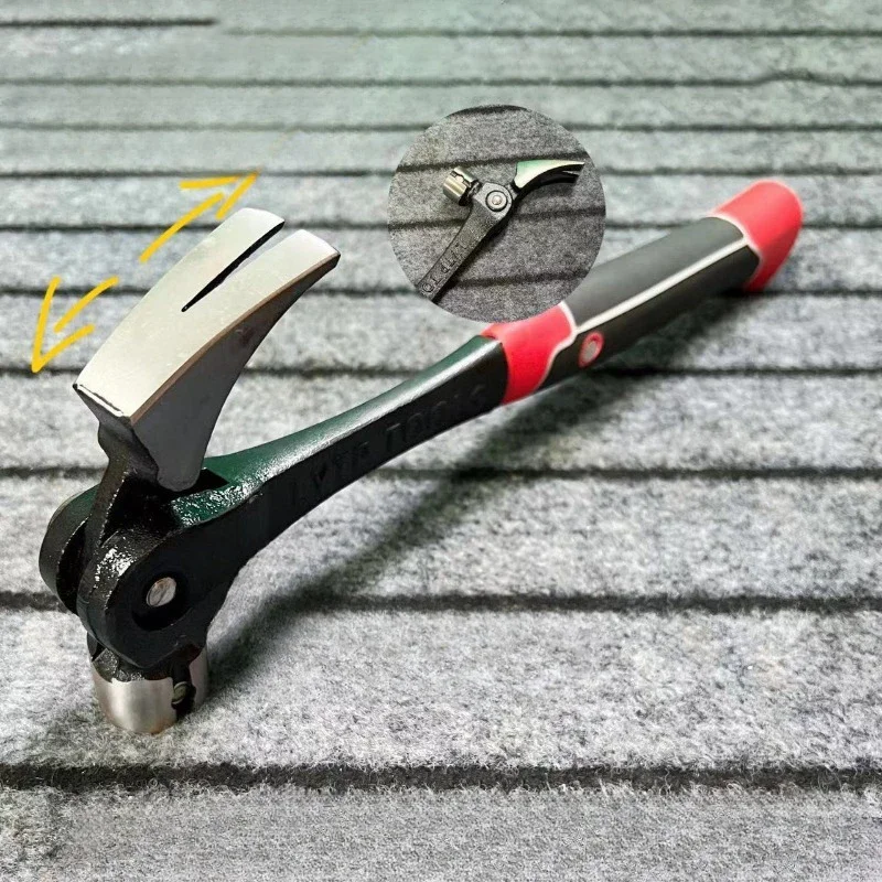 Multi-Functional Professional Claw Hammer  Emergency Safety Escape Household Hand Tools Adjustable Woodworking Iron Nail Hammer