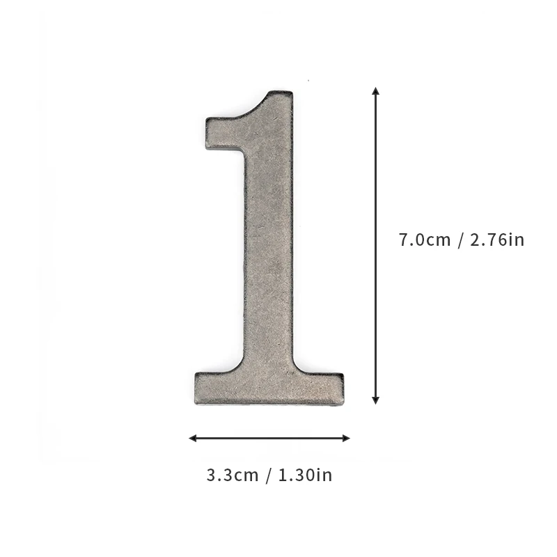 Silberne Metalltürnummer mit Magneten, 7 x 4 cm, Hausnummer, Wohnungstürnummer für Outdoor, Hotel, Zuhause, Briefkastenetikett – Detail 8
