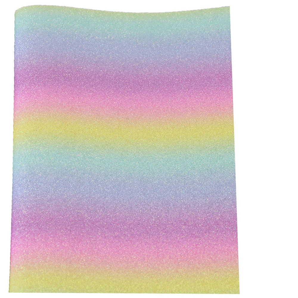 Mini Roll 30x134cm Rainbow Fashion Chunky Fine Glitter Fabric Faux Leather For Bows Craft Earring Sewing Bags  AY210
