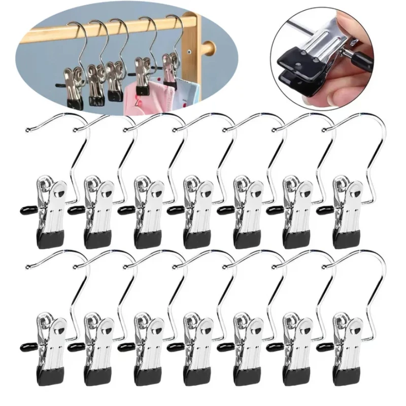 متعددة الوظائف أوتاد الملابس كليب وعاء من الستانليس ستيل الأسود مشابك الغسيل هوك المحمولة معلقة الملابس كليب السراويل التخزين #1