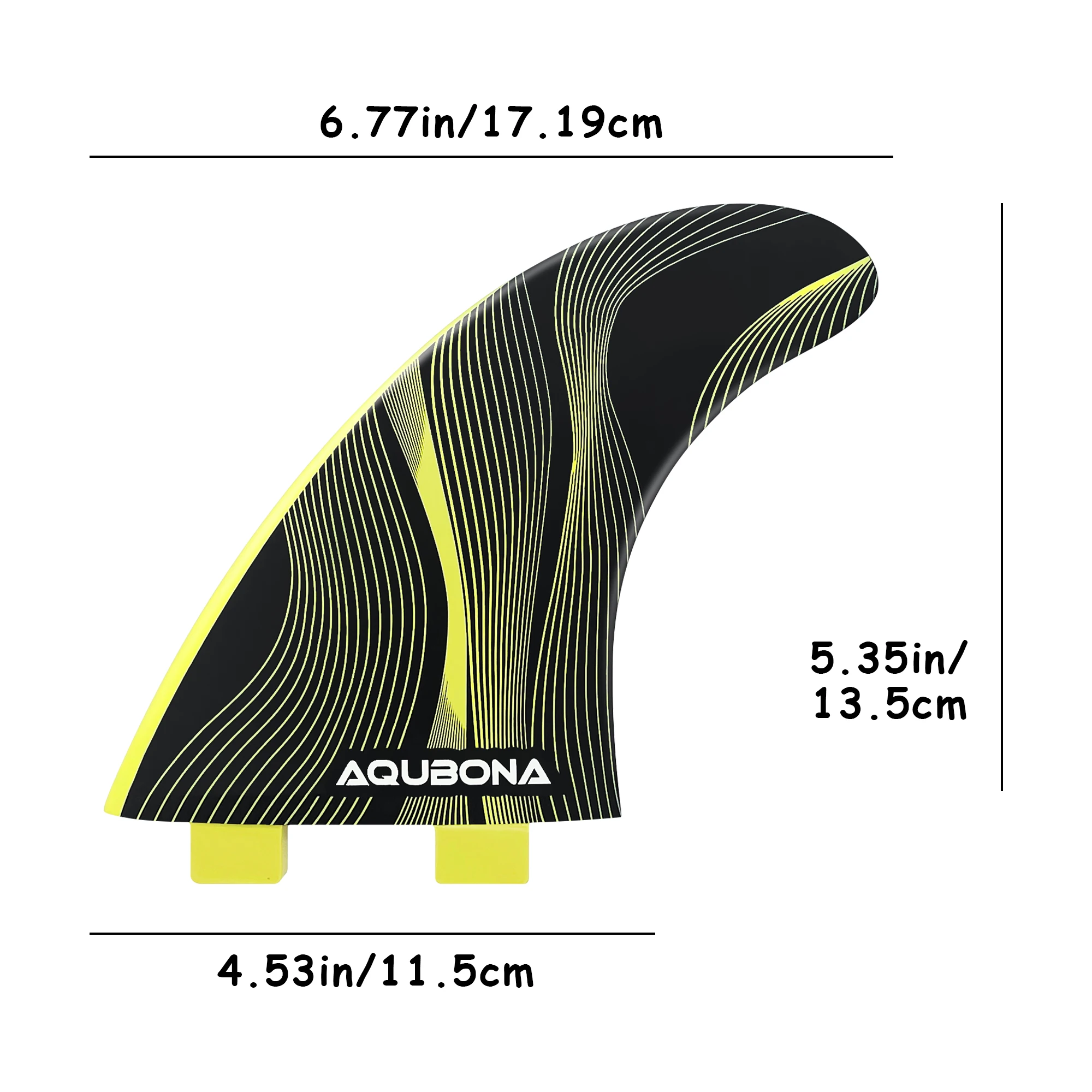 AQUBONA Hochleistungs-Surfbrettflossen aus Premium-Waben-Glasfaser in M/L Größen - Kompatibel mit Dual Tab & Single Tab – Detail 6