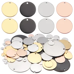 10-20pcs/Lot Round Stainless Steel Charms Pendants Blank Stamping Dog Tag For Jewelry Making Necklace Bracelet Accessories