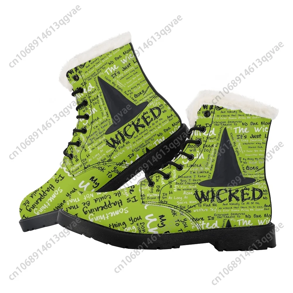 WICKED He Musical Elphaba Witch Plush Boots Mens Womens Teenager Shoes Casual Boot Light High Quality Couple Customize Made Shoe