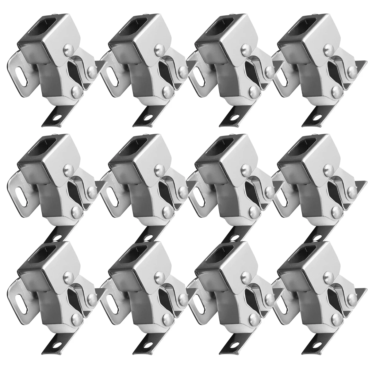 

12 Pcs Bead Buckle Cabinet Door Catch Double Roller Stainless Steel Spring Clip Modern CupboardLatch For Doors